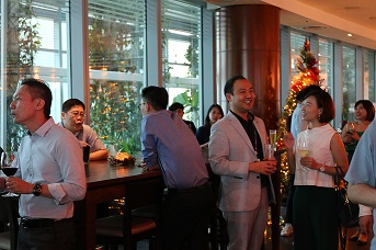 Guests mingling with one another