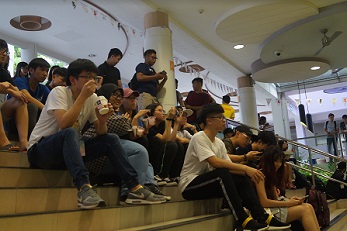 Spectators at the Open Mic session