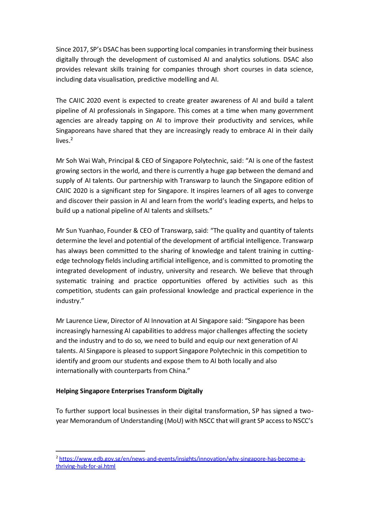 FINAL Media Release - Singapore Poly And Big Data Leader Transwarp To Grow Local AI Talent Through Inaugural AI Competition-page-002