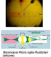 Biconcave micro-optofluidic