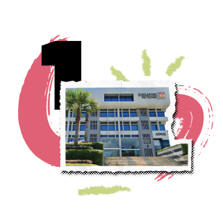 Graphic illustration of Singapore Polytechnic's building