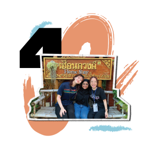 Graphic illustration of SP students at an overseas immersion programme