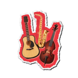 Graphic illustration of musical instruments