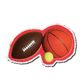 Graphic illustration of sports equipment