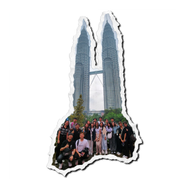 Graphic illustration of students on a overseas programme